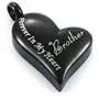 CHISMORL Black Stainless Steel Ashes Holder Memorial Urn Necklaces Pendant Heart Cremation Keepsake Jewelry-Forever in My Heart