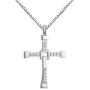 Q&Locket Religious Tennis Cross 925 Sterling Silver Pendant Necklace