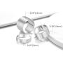 PROSTEEL 925 Sterling Silver Ring, Flat Plain Wide Band Ring Adjustable, Mens Womens Jewelry