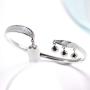 Jewever Lily of the Valley 925 silver bracelet with original romantic natural white jade flower adjustable ladies jewelry gift