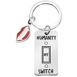 BLEOUK The Vampire Diaries Inspired Gift Humanity Switch Off Keychain for Fans Fandom