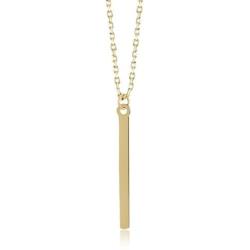 Gelin 14k Real Gold Simple Vertical Bar Chain Necklace for Women, A Perfect Birthday Gifts for Girlfriend, Wife, New Moms, 18 inch