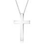 FIBO STEEL Stainless Steel Cross Pendant Chain Necklace for Men Women, 22-30 Inches