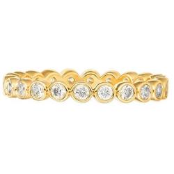 PAVOI 14K Gold Plated Rings Cubic Zirconia Love Ring | 2.8mm Stackable Rings for Women | Gold Rings for Women