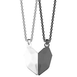 FAADBUK Magnetic Couple Necklace Magnetic Heart Wish Stone Necklace Valentines Day Gift Mutual Attraction Rope Braided Necklace Gift for Couple Friend Wedding