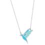 Boma Jewelry Sterling Silver Blue Resin Bird Necklace, 18 Inches