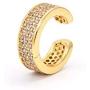 CRIVEER Silver plated Zirconia Sparkling Round Huggie Ear Cuff W1.6g Diameter 14mm