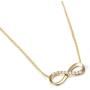 FANCIME 14K Solid Yellow Gold Small Cute Infinity Diamond Pendant Friendship Necklace Fine Dainty Jewelry For Women, 16'' + 2'' Extender (0.072cttw, I-J Color, SI2 Clarity)