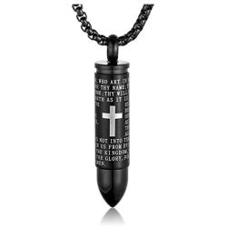 Sunligoo Mens Urn Ashes Necklace Stainless Steel Bullet Pendant Necklaces for Cremation Memorial Keepsakes