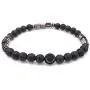 Mens Recycled Glass & Lava Stretch Bead Bracelet Handcrafted in USA - Black Mens Recycled Glass & Lava Stretch Bead Bracelet Handcrafted in USA - Black