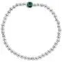 Sterling Silver Polished Beads Stretch Stack Bracelet Made with Swarovski Crystal For Women Teens Girls Sterling Silver Polished Beads Stretch Stack Bracelet Made with Swarovski Crystal For Women Teens Girls