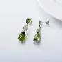 AOBOCO Sterling Silver, Green Peridot Dangle Earrings, Synthetic Simulated Gemstone Teardrop Dangle Earrings with Pear Shape Olivine Crystals AOBOCO Sterling Silver, Green Peridot Dangle Earrings, Synthetic Simulated Gemstone Teardrop Dangle Earrings with Pear Shape Olivine Crystals