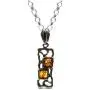 Amber Sterling Silver Small Pendant Necklace Chain 18'' Amber Sterling Silver Small Pendant Necklace Chain 18''