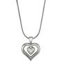 The Eternity Heart Real Rhodium Silver Finish Cremation Jewelry Urn Ashes Pendant Keepsake Memorial Necklace 20” Snake Chain