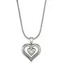 The Eternity Heart Real Rhodium Silver Finish Cremation Jewelry Urn Ashes Pendant Keepsake Memorial Necklace 20” Snake Chain