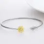GOXO Boho Sterling Silver Golden Sunflower Cuff Adjustable Bracelet for Women Girls GOXO Boho Sterling Silver Golden Sunflower Cuff Adjustable Bracelet for Women Girls