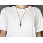 Wooden Cross Necklace for Men Women Children Kids – Natural Wooden Cross Pendant Necklace - Walnut Wood Small Cross Necklace