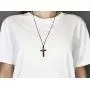 Wooden Cross Necklace for Men Women Children Kids – Natural Wooden Cross Pendant Necklace - Walnut Wood Small Cross Necklace