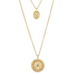 Layered Charm Necklace | Designer Brand Quality | Modern Versatile Boho Coin Design | 14k Real Gold Plated Luxury Jewelry | Valentines Day Gift for Girlfriend Wife Mother