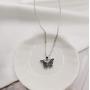 Mood Temperature Necklace Color Change Pendant Emotion Butterfly Women Stainless Steel Long Chain Jewelry