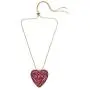 Betsey Johnson Pave Heart Pendant Slider Necklace