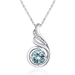 925 Sterling Silver Created Birthstone Necklaces Phoenix Jewelry Christmas Anniversary Birthday Gifts for Women