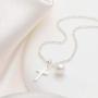 Molly B London First Communion Cross Necklace for Girls - Sterling Silver & Freshwater Pearl Pendant Ideal for Confirmation Gift