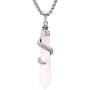 BEADNOVA Healing Crystal Necklace for Women Men Energy Healing Crystal Pendant Gemstones Jewelry Pendulum Crystal Divination (Hexagonal, 18 Inches Stainless Steel Chain)