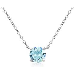 River Island Birthstone Sterling Silver Choker Necklace Made with Swarovski Crystals | Available in Variety of Stones