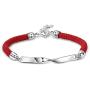 T400 925 Sterling Silver Black Red Mobius Ring Braided Rope Bracelet Valentines Day Couple Gift for Women Girls Men Boys