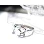 Eiffy Zircon Jewish Star of David Ring for Women Simple Open Hexagram Finger Ring Jewelry