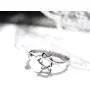 Eiffy Zircon Jewish Star of David Ring for Women Simple Open Hexagram Finger Ring Jewelry