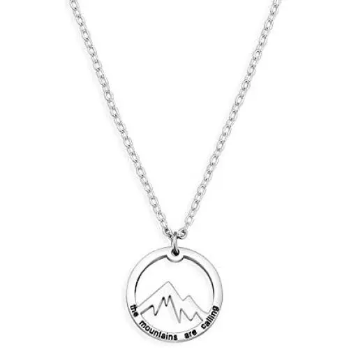 KUIYAI Mountain Necklace The Mountain are Calling Necklace Outdoor Lovers Gift Nature Hiking Jewelry
