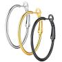 U7 Hoop Earrings |Small Medium Sized Huggie for Women Girls| Hypoallergenic Sterling Silver Post Lightweight Hoops in Stainless Gold Black Color, 2mm Thin,Diameter 25 30 40mm, with Gift Box