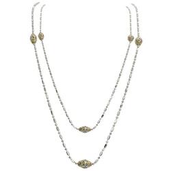 John Medeiros Gold and Silver Tone Long Strand 38'' Necklace with Handcrafted Charms Made in America
