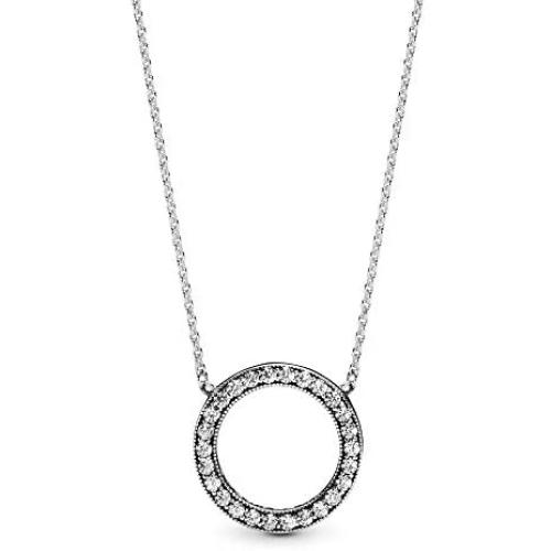 Pandora Jewelry Circle of Sparkle Cubic Zirconia Necklace in Sterling Silver, 17.7''