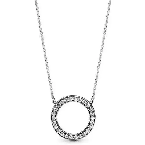 Pandora Jewelry Circle of Sparkle Cubic Zirconia Necklace in Sterling Silver, 17.7'' Pandora Jewelry Circle of Sparkle Cubic Zirconia Necklace in Sterling Silver, 17.7''