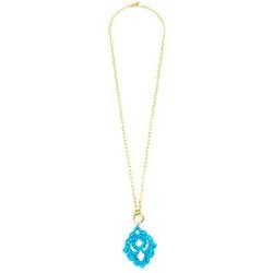 ZENZII Colorful Deco Pendant 2-in-1 Necklace with Toggle - Swirl Emblem Acrylic Resin Charm with Silver and Gold Chain for Women