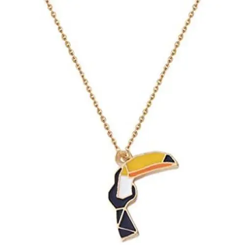 MYANAIL Cartoon Bird Necklace for Girl Cute Toucan Sparrow Flamingo Pendant Necklace