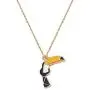 MYANAIL Cartoon Bird Necklace for Girl Cute Toucan Sparrow Flamingo Pendant Necklace