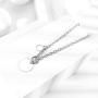 Disc Coin Round Circle Charm Cable Chain Necklace with Toggle Clasp for Women Girls Simple Full Moon Minimalist Geometric Stainless Steel Dainty Punk Classic Jewelry Gifts for Birthday Best Friend 22''
