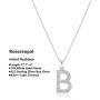 925 Sterling Silver Chain Letter Necklaces for Women |Cubic Zirconia 14K White Gold Plated A Initial Necklace for Women Men Girls Gifts