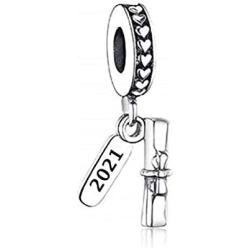 BOLENVI 925 Sterling Silver Graduate Student 2021 Graduation Grads Scroll Diploma Beads For Charm Bracelets ♥ Best Jewelry Graduation Gifts For Her ♥