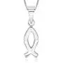 925 Sterling Silver Ichthus Christian Vertical Fish Pendant Necklace, 18'' 925 Sterling Silver Ichthus Christian Vertical Fish Pendant Necklace, 18''