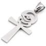 GUNGNEER Coptic Ancient Egyptian Talisman Amulet Ankh Cross Pendant Eye of Horus Necklace Stainless Steel Jewelry