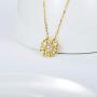 14K Real Gold Sunflower Necklace for Women, ''You Are My Sunshine'' Gold Moissanite Sunflower Pendant Anniversary Christmas Gift Jewelry for Her, Mom, Wife 16-18 inch