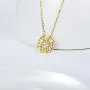14K Real Gold Sunflower Necklace for Women, ''You Are My Sunshine'' Gold Moissanite Sunflower Pendant Anniversary Christmas Gift Jewelry for Her, Mom, Wife 16-18 inch