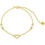 SISGEM Solid 14k Gold Heart Bracelet for Women Freshwater Cultured Pearl Bracelet with Beads Dainty Jewelry Gifts for Her, Mum,Wife,6.5+1+1 INCH