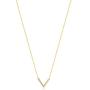 GELIN 14k Solid Gold 0,02 ct Diamond Chevron V Shaped Pendant Chain Necklace for Women, Certified Fine Jewellery, 18 inch