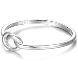 BORUO 925 Sterling Silver Ring Love Knot Promise Friendship High Polish Comfort Fit Band Ring Size 4-12